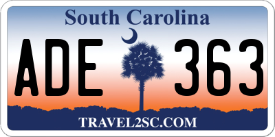 SC license plate ADE363
