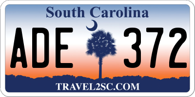 SC license plate ADE372