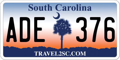 SC license plate ADE376