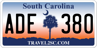 SC license plate ADE380