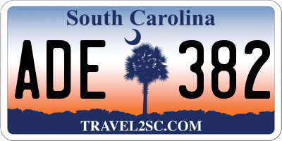 SC license plate ADE382