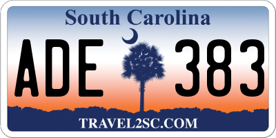 SC license plate ADE383