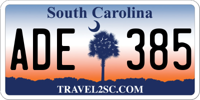 SC license plate ADE385