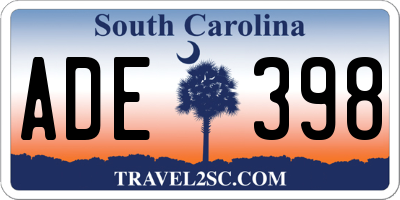 SC license plate ADE398