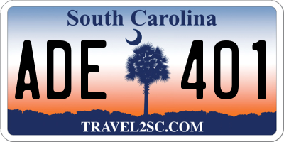 SC license plate ADE401