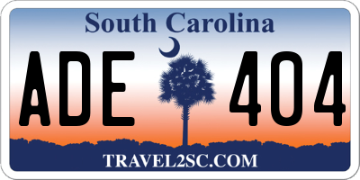 SC license plate ADE404