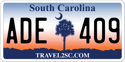 SC license plate ADE409