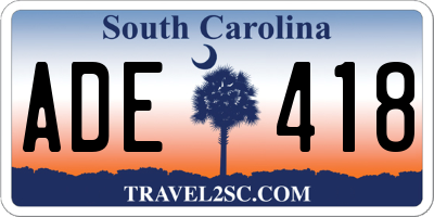 SC license plate ADE418
