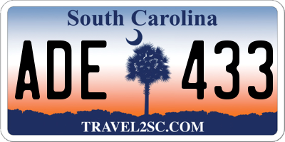 SC license plate ADE433