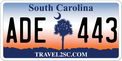 SC license plate ADE443