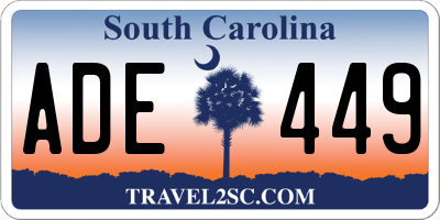 SC license plate ADE449
