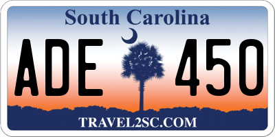 SC license plate ADE450