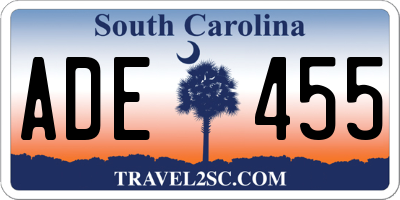 SC license plate ADE455