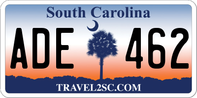 SC license plate ADE462