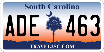 SC license plate ADE463