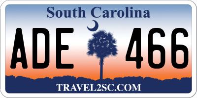 SC license plate ADE466