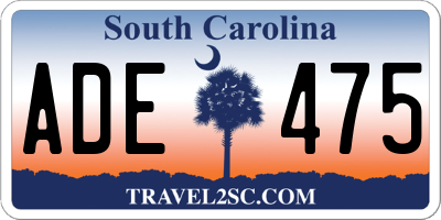 SC license plate ADE475