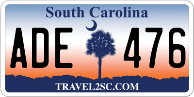 SC license plate ADE476