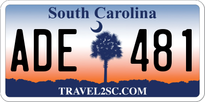 SC license plate ADE481