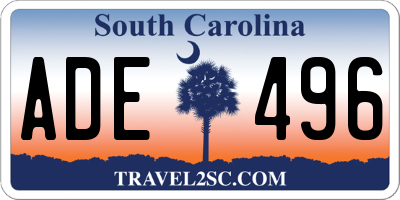 SC license plate ADE496