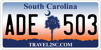 SC license plate ADE503