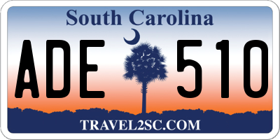 SC license plate ADE510