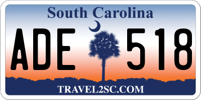 SC license plate ADE518