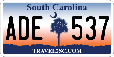 SC license plate ADE537