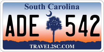 SC license plate ADE542