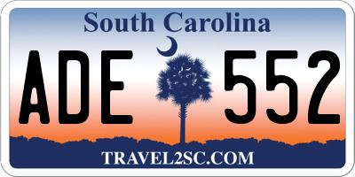 SC license plate ADE552