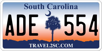 SC license plate ADE554