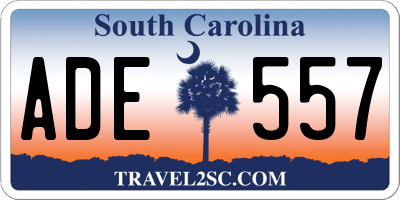 SC license plate ADE557