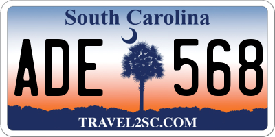 SC license plate ADE568