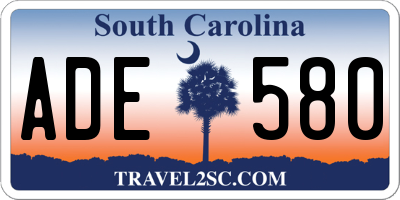 SC license plate ADE580