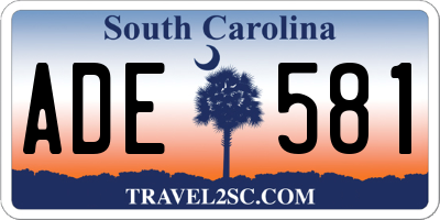 SC license plate ADE581