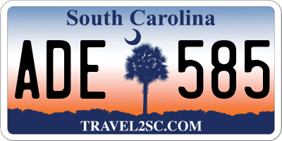 SC license plate ADE585
