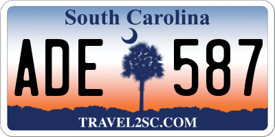 SC license plate ADE587