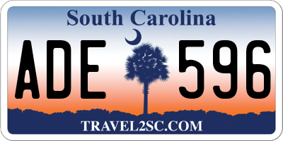 SC license plate ADE596