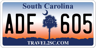 SC license plate ADE605