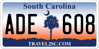 SC license plate ADE608