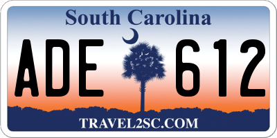 SC license plate ADE612