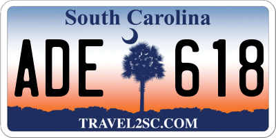 SC license plate ADE618