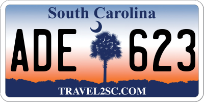 SC license plate ADE623