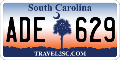 SC license plate ADE629