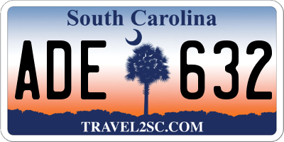 SC license plate ADE632