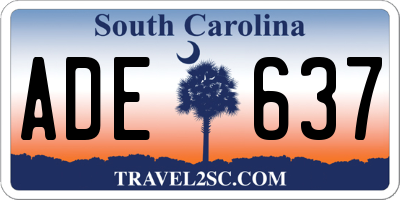 SC license plate ADE637