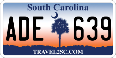 SC license plate ADE639