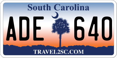 SC license plate ADE640