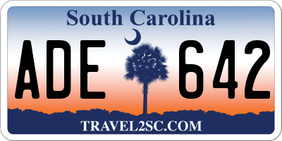 SC license plate ADE642