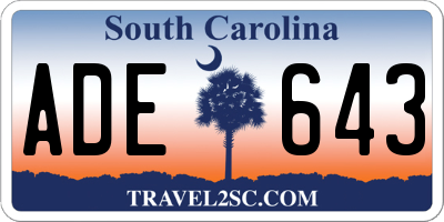 SC license plate ADE643